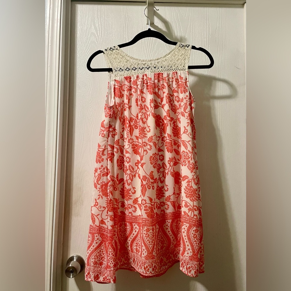 My Michelle Coral and Cream Floral Dress